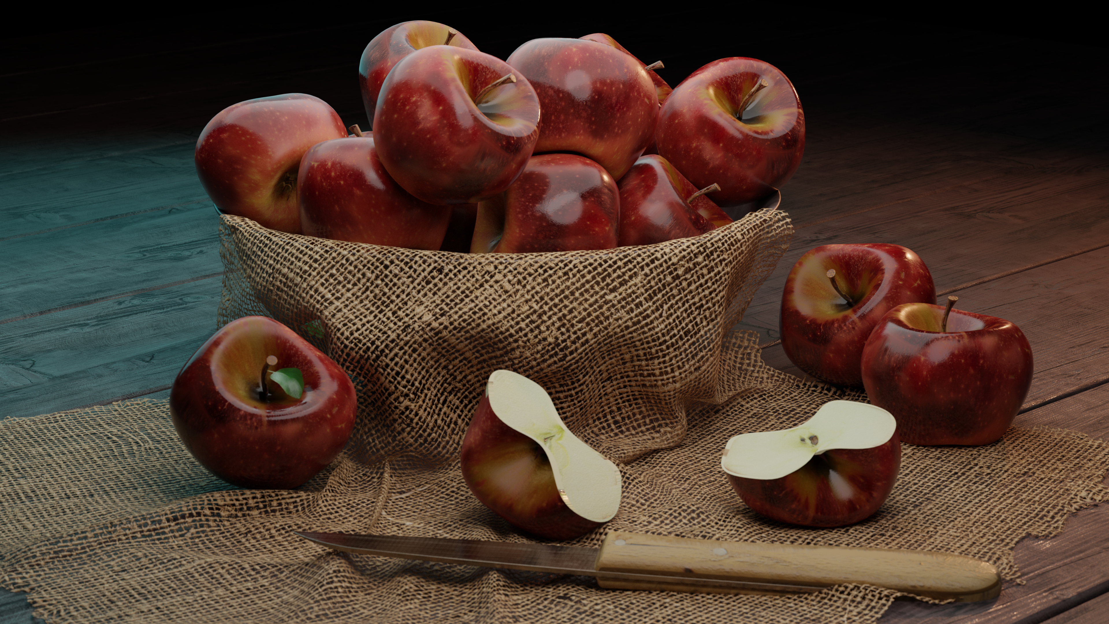 Realistic apple with cotton fabric preview image 1